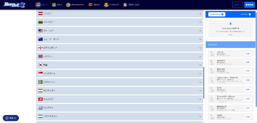 ビーベットで賭けられるサッカーリーグ・大会
