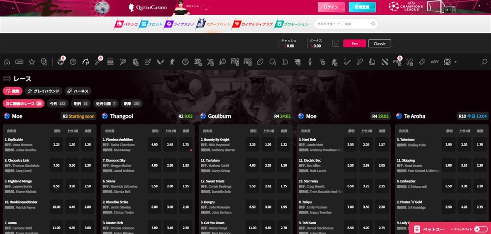 新クイーンカジノ　競馬　賭ける方法